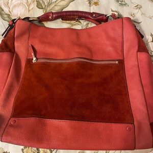 Vince Camuto leather and suede tote